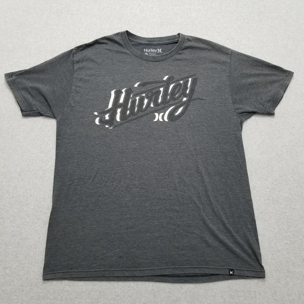 Hurley Shirt Mens XL Gray Short Sleeve Crew Neck Logo Casual